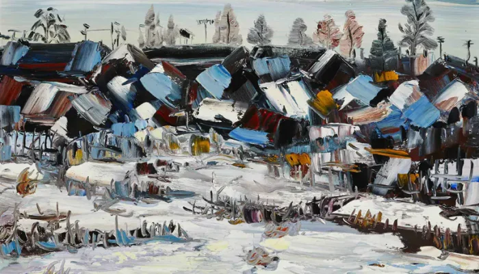 周昌新《贝加尔湖村落》